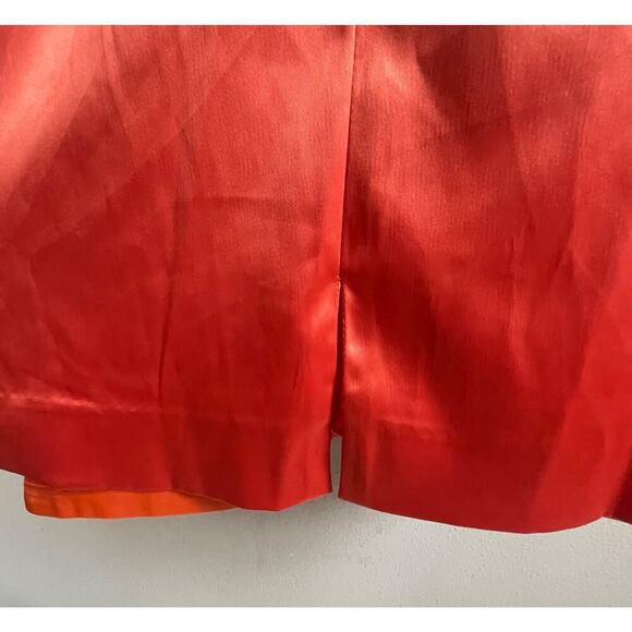 Verucci by Chancelle Orange Satin Shift Dress Size 14 Asymmetrical Neckline - Picture 5 of 7